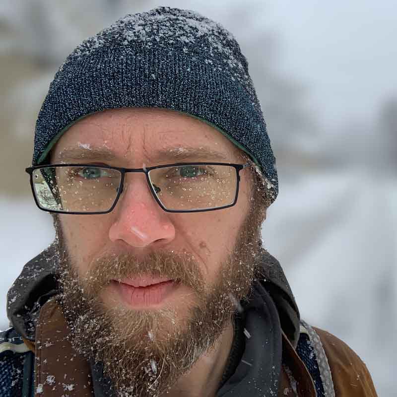 Anthony against Cascade snow